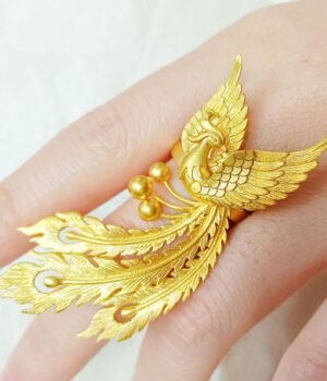 Gold Plated Phoenix Ring Adjustable Size