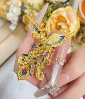 Gold Plated Adjustable Size Enamel Colorful Cinese Style Phoenix Ring