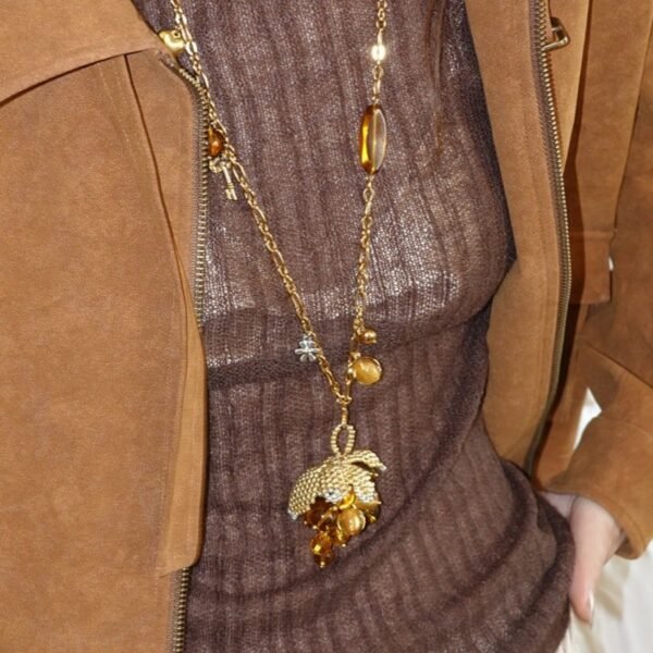 Long Sweater Chain with Grape Pendant 2 Chains Sets - Image 3