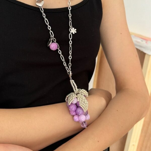 Long Sweater Chain with Grape Pendant 2 Chains Sets - Image 5