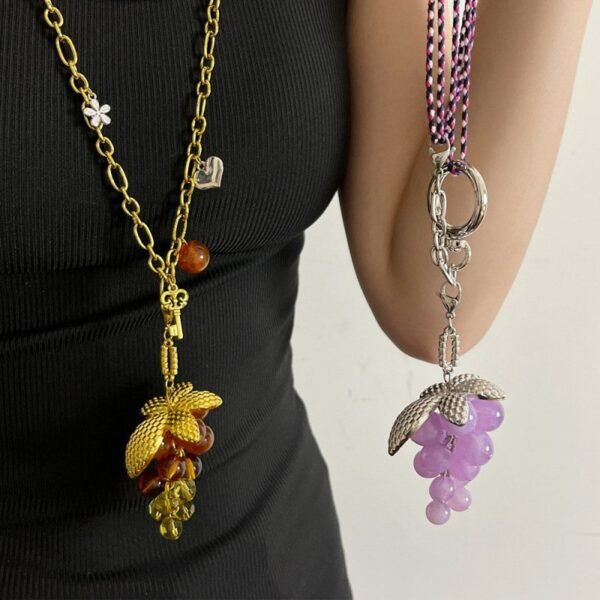 Long Sweater Chain with Grape Pendant 2 Chains Sets - Image 6