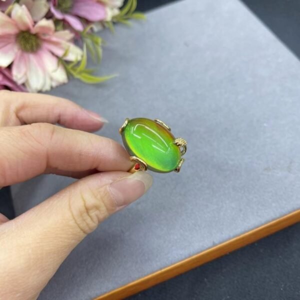 Color Changing Ring Temperature Sensing Stone Inlaid Adjustable Size - Image 4