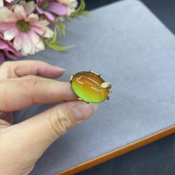Color Changing Ring Temperature Sensing Stone Inlaid Adjustable Size - Image 2