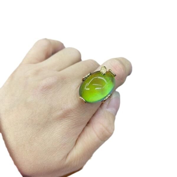 Color Changing Ring Temperature Sensing Stone Inlaid Adjustable Size - Image 5
