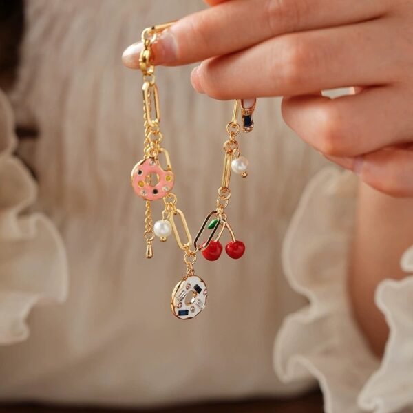 Charms Bracelet with Cherry Donuts Imitation Pearl - Image 2