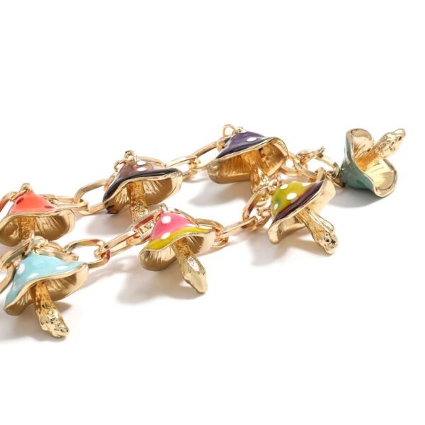 Enamel Color Charm Necklace Cute Colorful Mushroom Charms Chain - Image 2