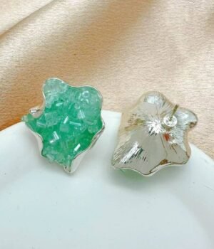 Irregular Shaped Blue-Green Earrings