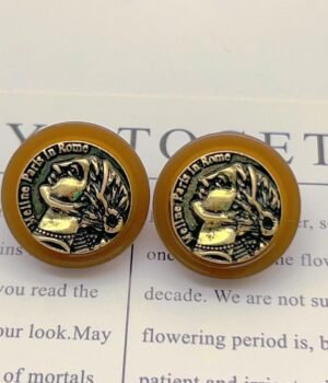 Round Ancient Roman Head Floating Coin Earrings