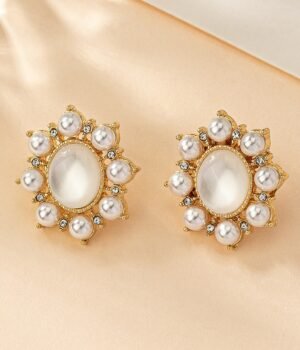 Baroque Micro-Inlaid Imitation Pearl Small Earrings