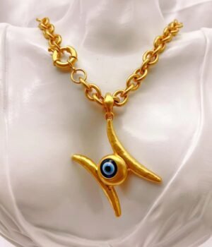 Turkish Necklace Blue Eye Long Pendant
