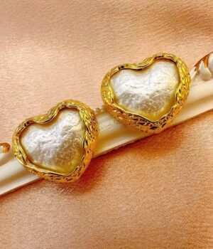 Elegant Imitation Pearl Heart Shape Earrings