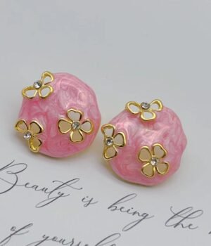 Enamel Earrings Irregular Hollow Flower Drip Glaze