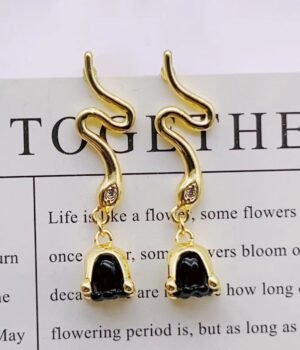 Black Rose Hot Girl Earrings With Thorns