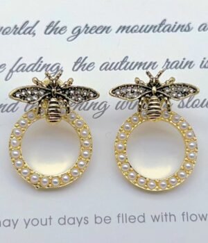 Diamond Inlaid Two-Wear Imitation Pearl Earrings
