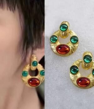 Geometric Gold Circle Earrings