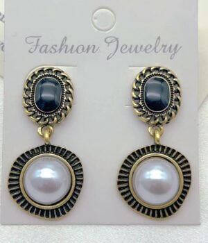Imitation Pearl Vintage Drip Glaze Earrings