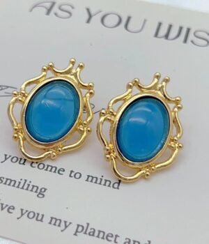 Vintage Elegant Sapphire Blue Geometric Hollow Lace