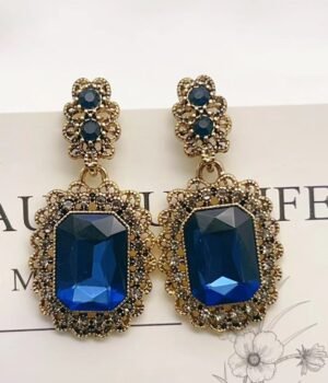 Vintage Royal Blue Glass Earrings