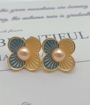 Elegant Earrings Flower Morandi Enamel Glaze