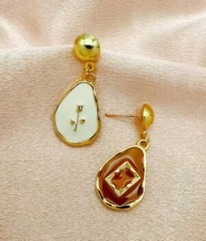 Enamel Asymmetrical Geometric Pendant Elegant Earrings