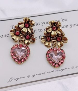 Vintage Rose Pink Diamond Earrings