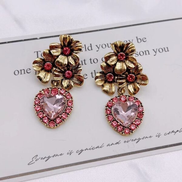 Vintage Rose Pink Diamond Earrings