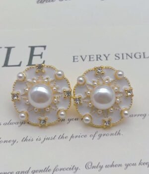 Enamel Flower Earrings Accessories Actress