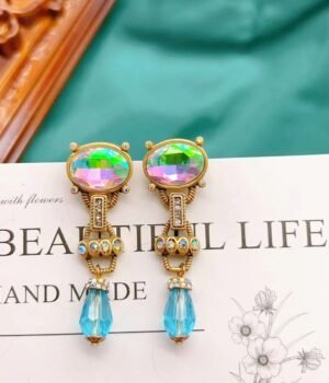 Vintage Klein Stone Water Drop Ear Clips