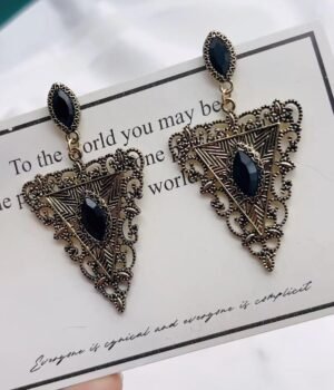 Vintage Hollow Texture Three Angular Bohemian Earrings