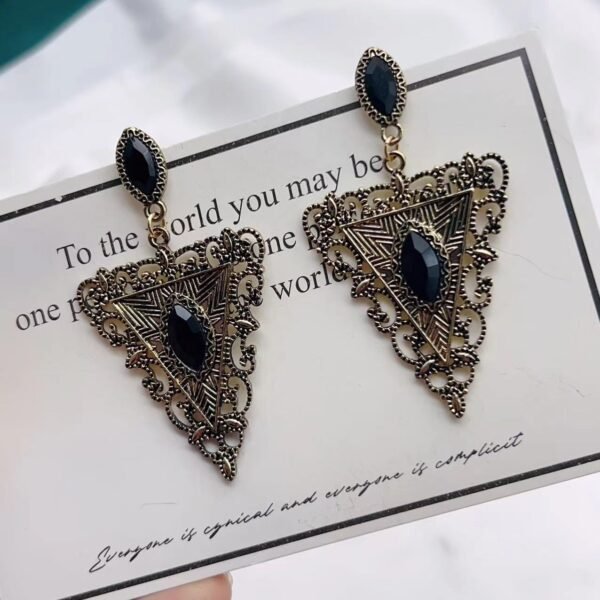 Vintage Hollow Texture Three Angular Bohemian Earrings