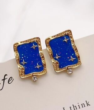 Geometric Three-Dimensional Starry Sky Elegant Earrings