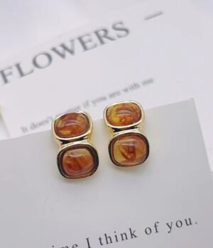 Maillard Amber Sugar Cube Earrings