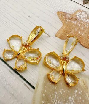 Transparent Butterfly Imitation Crystal Earrings