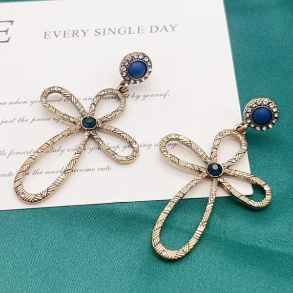 Vintage Geometric Cross Flower Earrings
