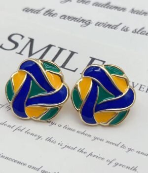 Vintage Splicing Enamel Earrings