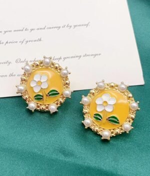 Enamel Flower Earrings