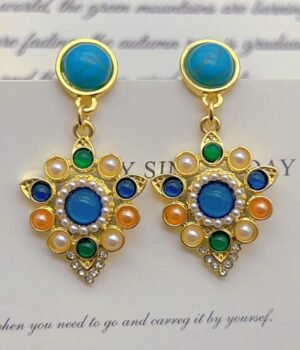 Colorful Elegant Earrings Baroque Imitation Pearl Earrings