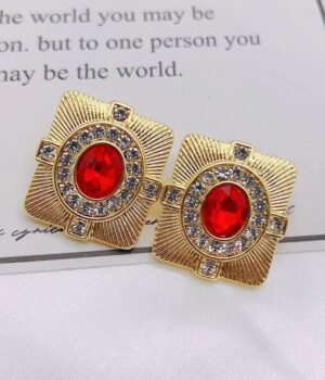 Elegant Geometric Gemstone Earrings