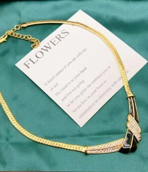 Enamel Glaze Gem Necklace Vintage Oil Drop Necklace