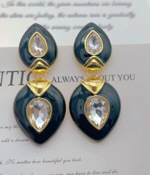 Earrings Vintage Glass Water Drop Earrings