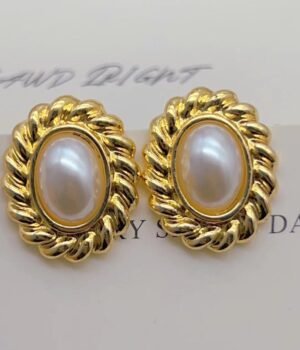 Woven Baroque Imitation Pearl Earrings
