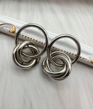 Celebrity-Style Silver Hoop Earrings