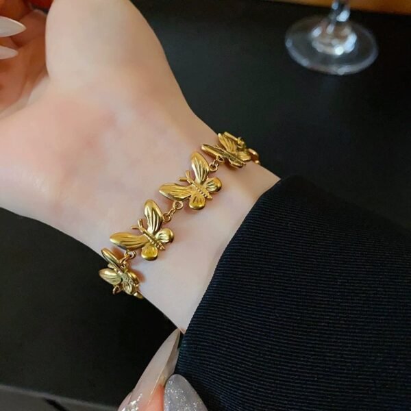 Stainless Steel Tarnish Free Waterproof Mini Butterfly Insect Style Necklace / Bracelet / Earrings / Jewelry Sets - Image 4