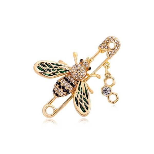 Enamel Color Rhinestone Inlaid Bumblebee Honeybee Bee Insect Brooch - Image 7