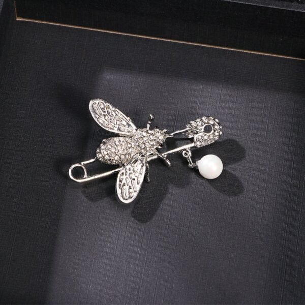 Enamel Color Rhinestone Inlaid Bumblebee Honeybee Bee Insect Brooch - Image 4