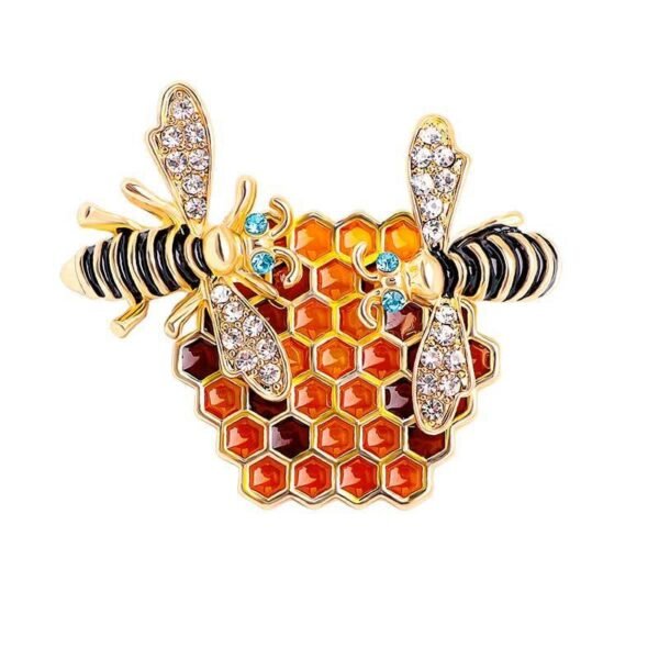 Enamel Color Rhinestone Inlaid Bumblebee Honeybee Bee Insect Brooch - Image 6