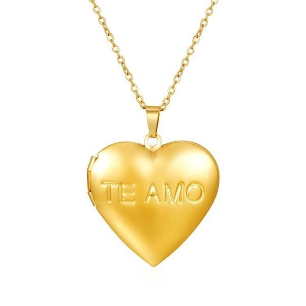 18k Gold Plated Stainless Steel Oval Heart Square Shape Locket Pendant Flower Tree Pattern Photo Frame Necklace Adjustable Chain - Image 5