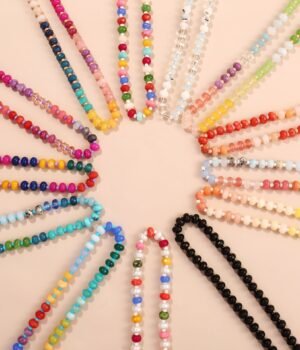 Gemstone Beaded Necklace for Women Colorful Natural Stone Surfer Beach Rainbow 18k Gold Plated Stainless Steel Bead Necklace Jewelry Perfect Gift