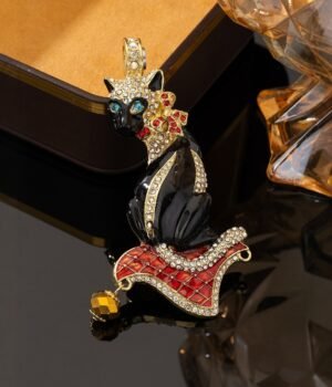 Necklace Pendant Animal Persian Cat Super Flash Zircon Inlaid Magnet Pendant