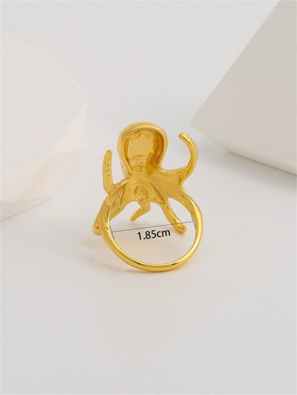 18k Gold Plated Vintage Design Octups Ring Maximelism Style Animal Ring - Image 2